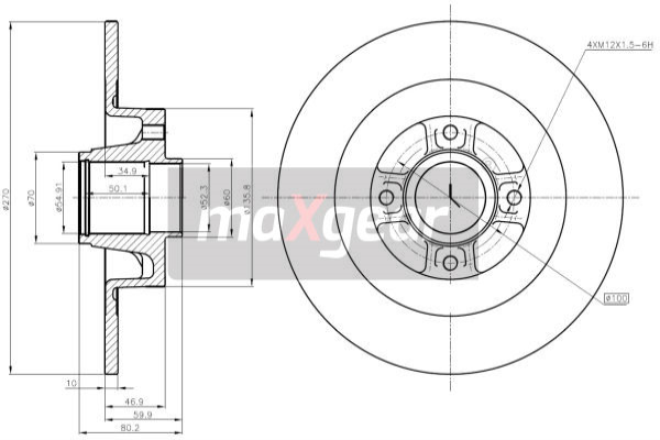 Tarcza hamulcowa MAXGEAR 19-1279