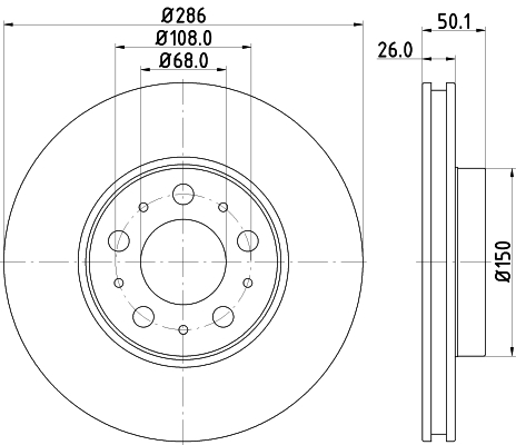 Tarcza hamulcowa HELLA 8DD 355 107-051