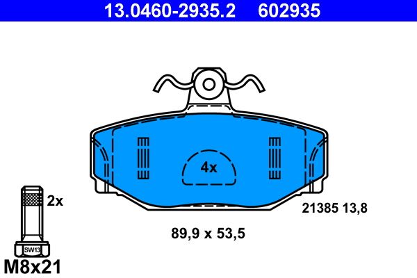 Klocki hamulcowe ATE 13.0460-2935.2
