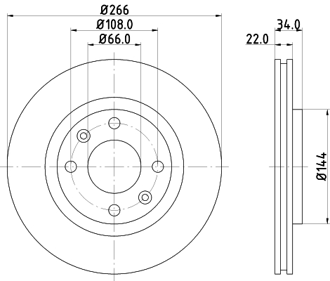 Tarcza hamulcowa HELLA 8DD 355 108-351