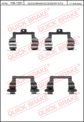 Zestaw akcesoriów montażowych  klocków hamulcowych QUICK BRAKE 109-1291