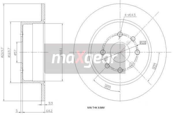 Tarcza hamulcowa MAXGEAR 19-0788