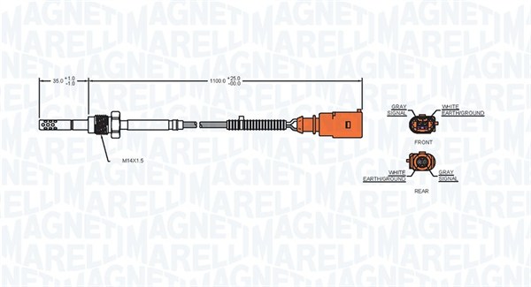 Czujnik  temperatury spalin MAGNETI MARELLI 172000057010