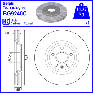 Tarcza hamulcowa DELPHI BG9240C