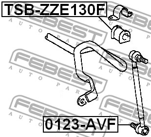Guma stabilizatora FEBEST TSB-ZZE130F