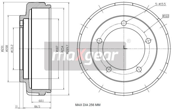 Bęben hamulcowy MAXGEAR 19-2305