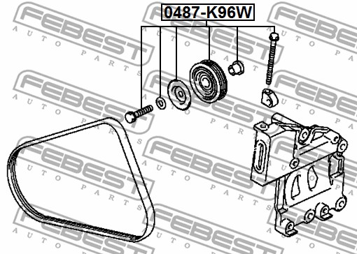 Rolka napinacza paska osprzętu FEBEST 0487-K96W