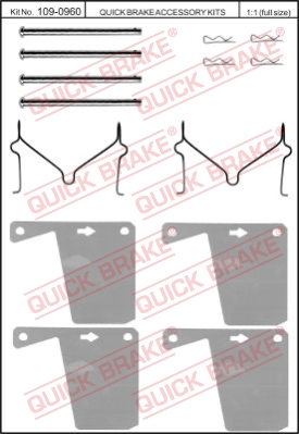 Zestaw akcesoriów montażowych  klocków hamulcowych QUICK BRAKE 109-0960