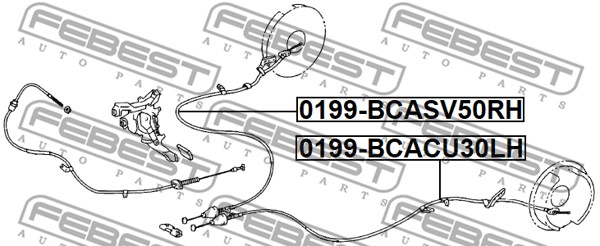 Linka hamulca ręcznego FEBEST 0199-BCACU30LH