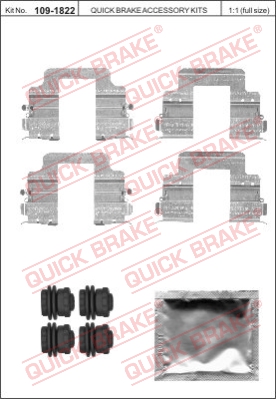 Zestaw akcesoriów montażowych  klocków hamulcowych QUICK BRAKE 109-1822
