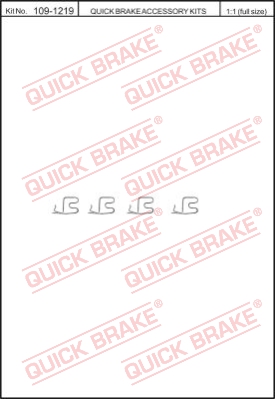 Zestaw akcesoriów montażowych  klocków hamulcowych QUICK BRAKE 109-1219