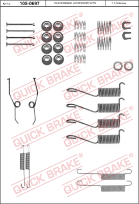 Zestaw dodatków do szczęk hamulcowych QUICK BRAKE 105-0697