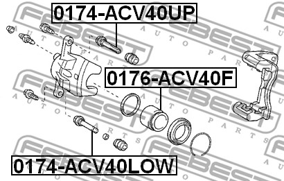 Sworzeń prowadzący  zacisk hamulca FEBEST 0174-ACV40LOW