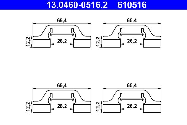 Zestaw akcesoriów montażowych  klocków hamulcowych ATE 13.0460-0516.2
