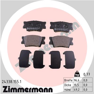 Klocki hamulcowe ZIMMERMANN 24338.155.1