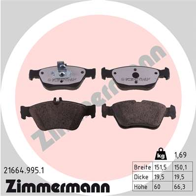 Klocki hamulcowe ZIMMERMANN 21664.995.1