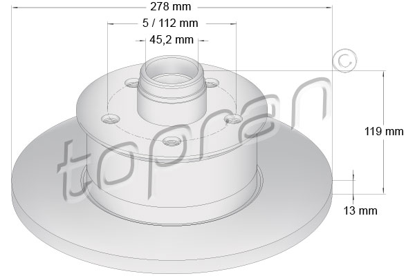 Tarcza hamulcowa TOPRAN 103 263