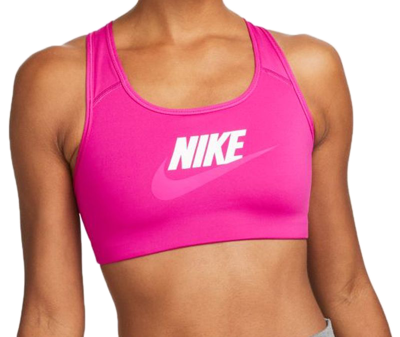 Women's bra Nike Medium-Support Graphic Sports Bra W - active  pink/white/pink prime, Tennis Zone