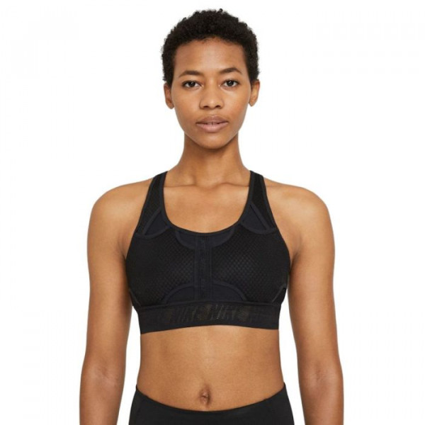 Women's bra Nike Swoosh UltraBreathe Bra W - black/black/black/dark smoke  grey, Tennis Zone