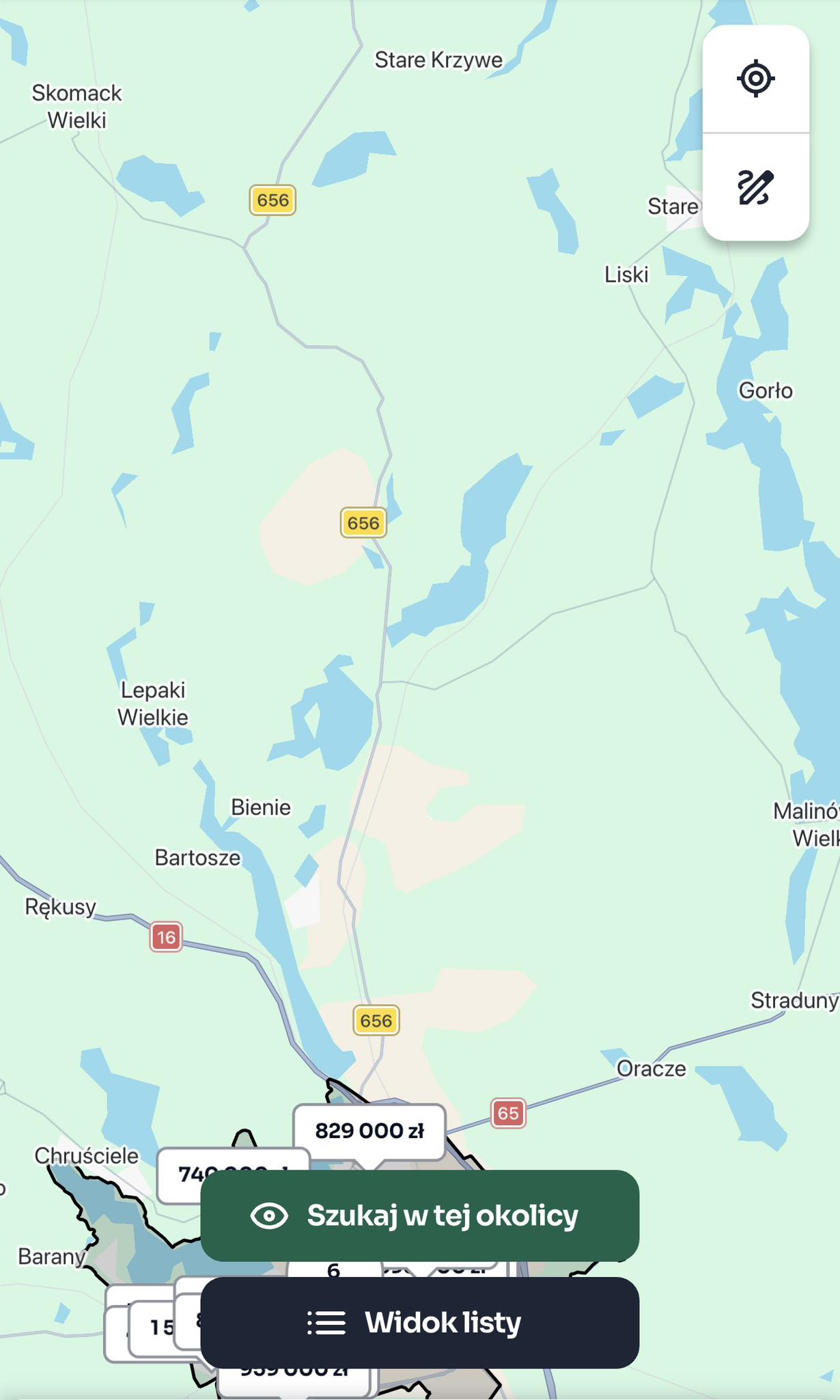 Cześć. Szukam:

- siedliska / gospodarstwa na północ od Ełku. Najlepiej na uboczu, bez sąsiedztwa, lub 
- działki z WZ i dostępem do jeziora Sunowo lub innego w obszarze zaznaczonym na mapie. Nie interesuje mnie działka sąsiadująca z plaża gminną 😉
- domu na działce z dostępem do jeziora Sunowo