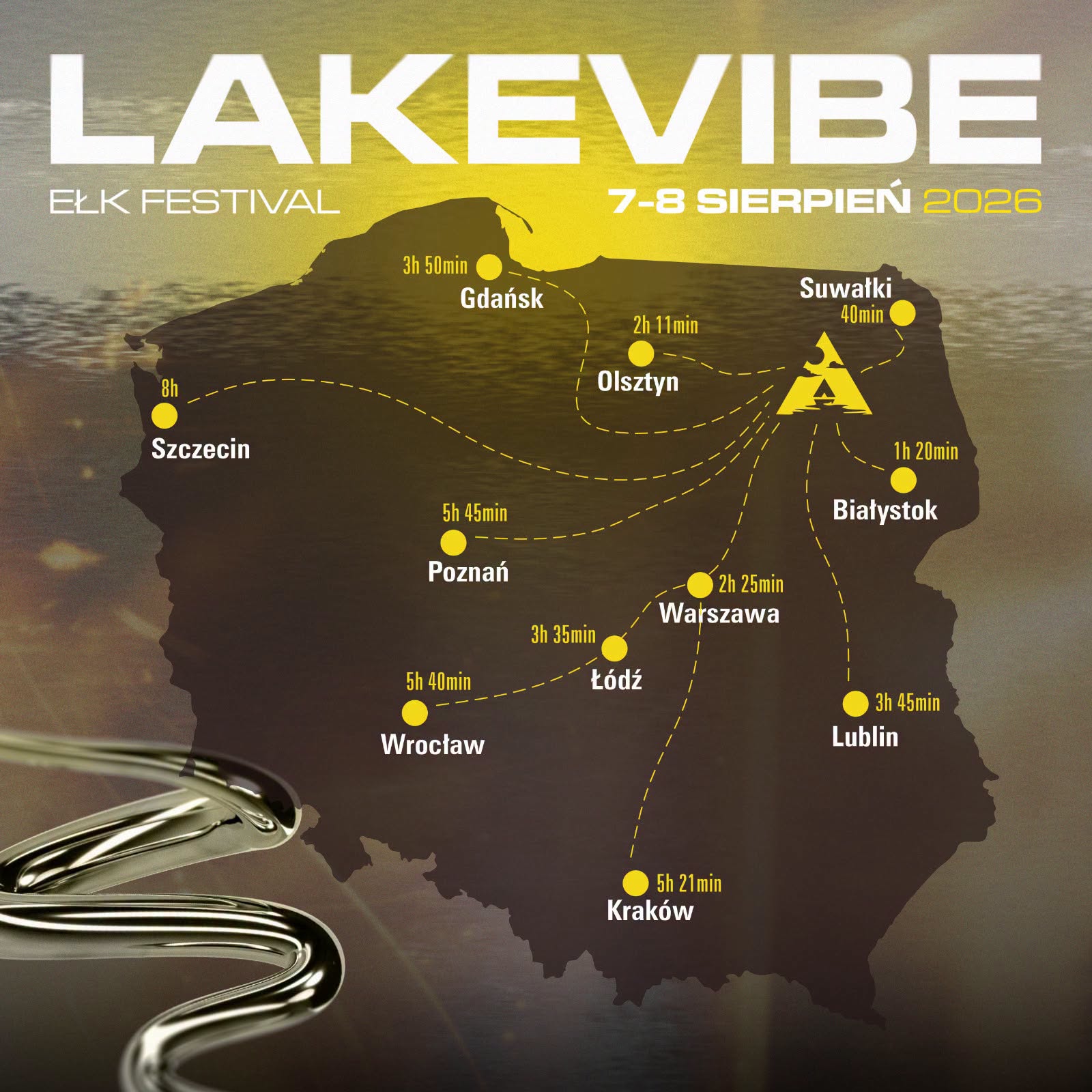 Ełk przez dwa dni nie będzie spał. 🔥
Trzy sceny, kilkudziesięciu artystów i elektronika, która zatrzęsie Mazurami.

7 i 8 sierpnia LakeVibe Festival przejmuje miasto.

Czekają na Was dwa dni muzyki, strefy chilloutu, food trucki oraz potężny skład DJ ów, między innymi Doctor P, Skytech, Freaks &amp; Geeks, MorganJ, John Waiter i wielu innych.

To największy festiwal muzyki elektronicznej na Mazurach.
Kup bilet i widzimy się pod sceną.

#LakeVibeFestival #MuzykaElektroniczna #Festiwal2026 #Ełk #Mazury