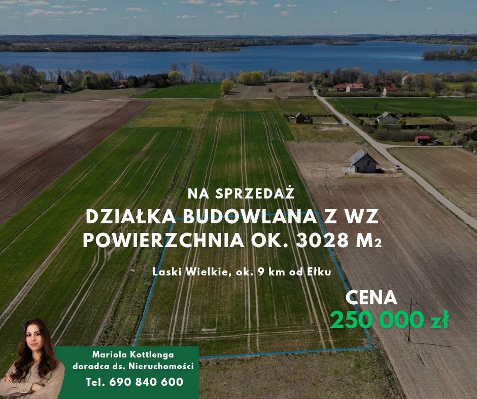 Jeśli szukasz miejsca na budowę wymarzonego domu lub chcesz dobrze ulokować kapitał, ta oferta zasługuje na Twoją uwagę.😉

Laski Wielkie | gm. Kalinowo | tylko 9 km od Ełku
Na sprzedaż działka budowlana o powierzchni 3028 m² z wydanymi warunkami zabudowy, które umożliwiają budowę 3 domów jednorodzinnych.

Dlaczego warto?
✅ 3028 m² przestrzeni do realizacji swoich planów
✅ Warunki zabudowy – mniej formalności, szybsza realizacja inwestycji
✅ Możliwość budowy 3 domów
✅ Około 900 m od jeziora Selmęt Wielki 
✅ Cicha, zielona okolica z doskonałym dojazdem do Ełku
✅ Idealna propozycja zarówno dla osób prywatnych, jak i inwestorów

💰 Cena: 250 000 zł

➡️ Szczegóły oferty: https://developergo.pl/dzialka-sprzedaz-3028m2-250000pln-laski-wielkie-warminsko-mazurskie,1013/10281/OGS
