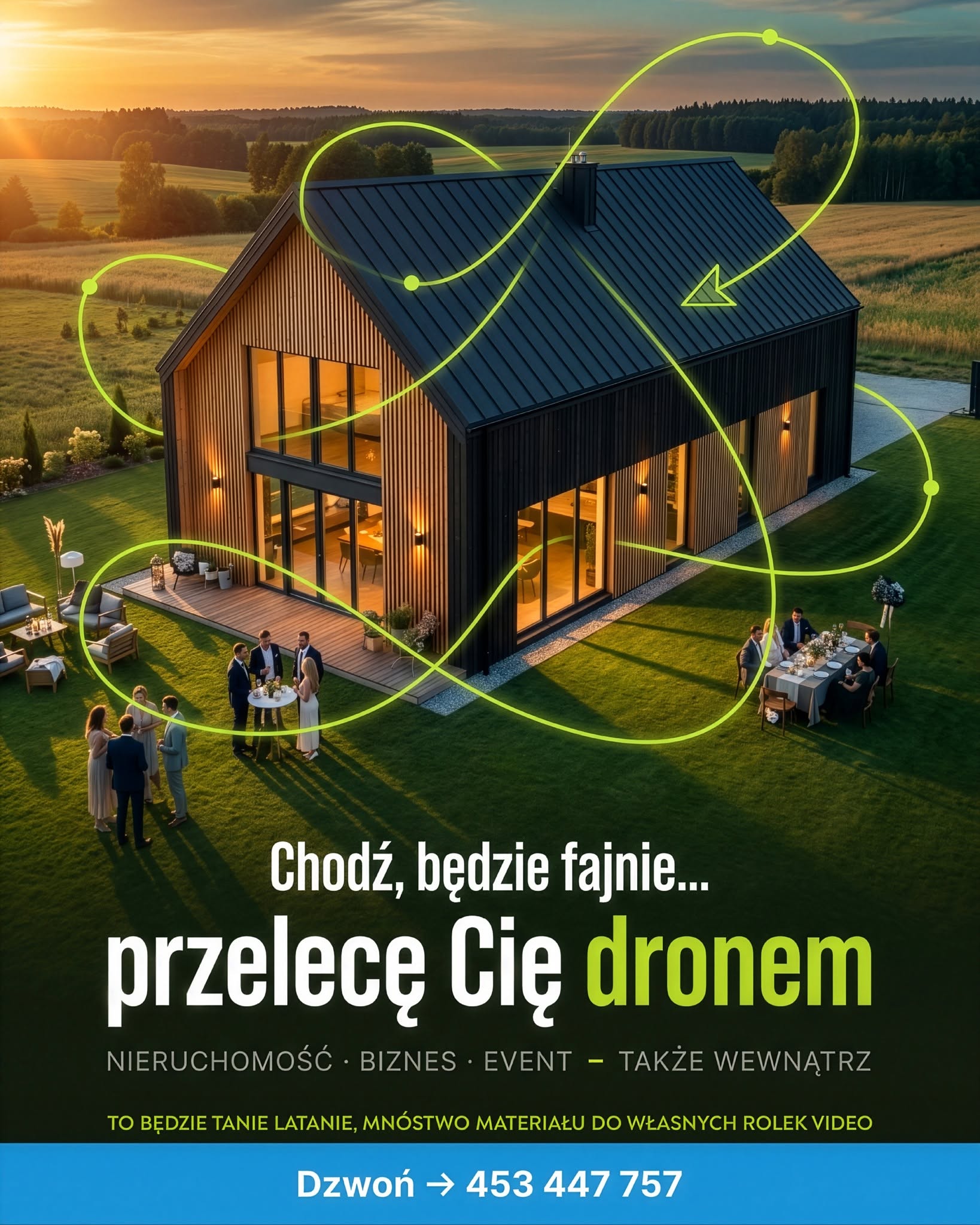 Tanie latanie i masz mnóstwo ciekawego materiału na własne rolki video do własnych potrzeb. Pliki masz u siebie tego samego dnia. 

Masz nieruchomość, biznes albo wydarzenie?

Dronem ogarniemy:
• domy i działki
• lokale i firmy
• eventy
• ujęcia z zewnątrz i wewnątrz

Dzwoń i zapytaj o wolny termin: 453 447 757

#FilmowanieDronem #TanieLatanie #RolkiVideo #Ełk #Mazury