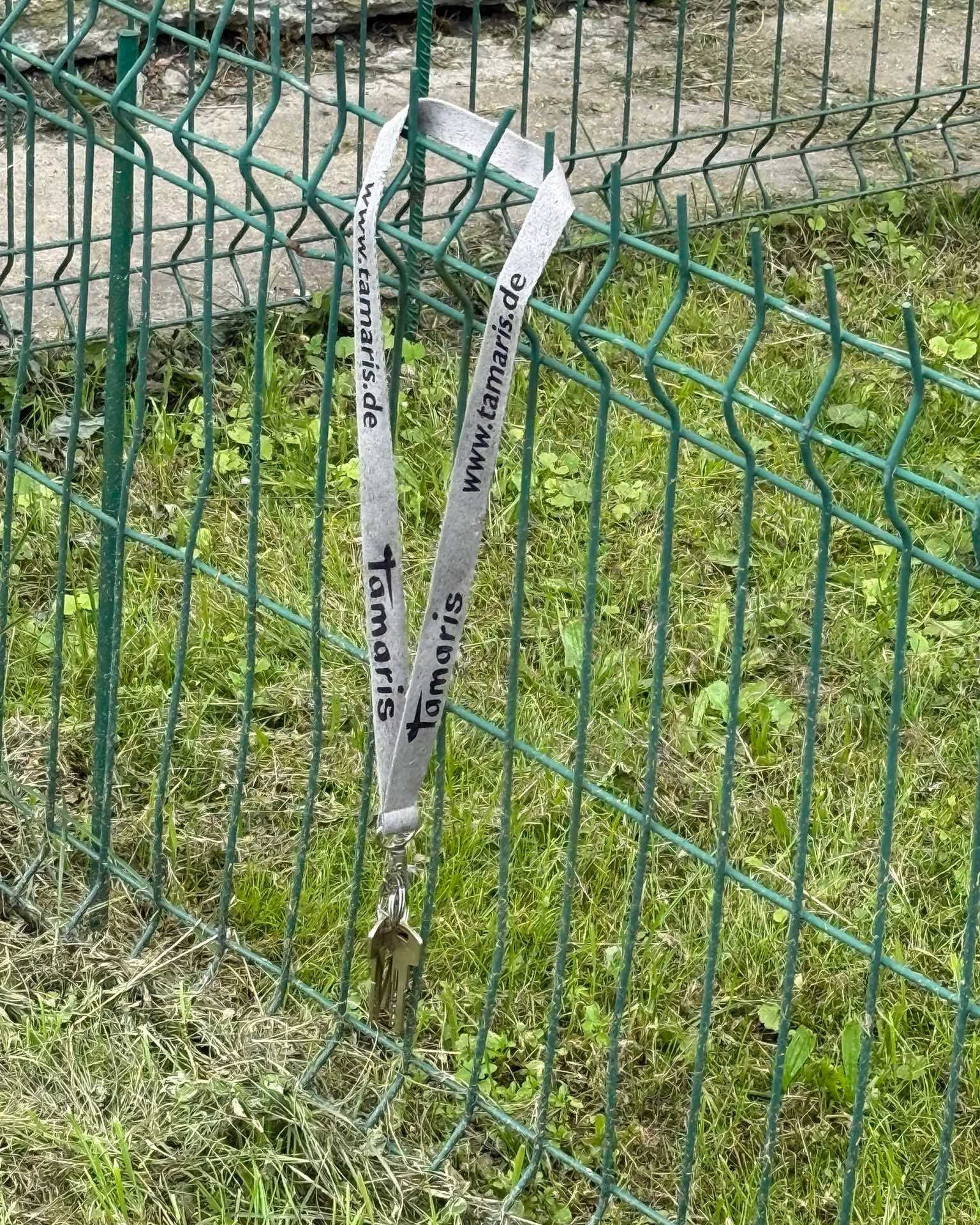 Klucze wiszą na płotku przy kantorze na ul Piłsudskiego