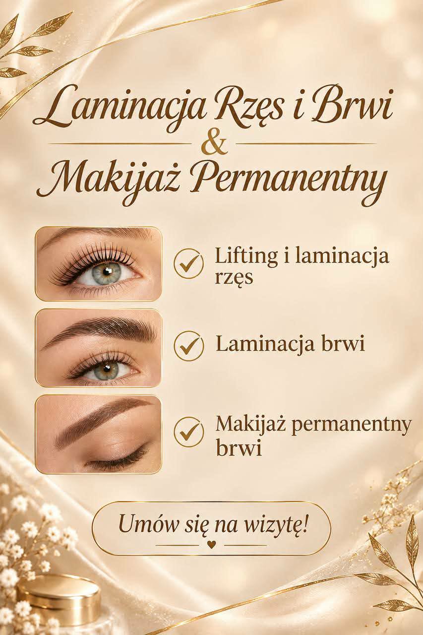 Panie z Ełku i okolic
💫Nowa stylistka w  salonie. 
💥Oferuje zabiegi w mega atrakcyjnych cenach 

* Regulacja brwi + farbowanie – 50 zł
*  Regulacja + laminacja – 70 zł
*  Regulacja + farba+ laminacja – 80 zł
* Makijaż permanentny brwi – 400 zł
* Usunięcia permanenta Remowerom - 150 zł
* Laminacja rzęs + lifting + farba– 100 zł
* Pakiet laminacja brwi + rzęsy – 160 zł

✔️ Wysokiej jakości produkty

Zostaw komentarz, skontaktuję się z każdą zainteresowaną osobą