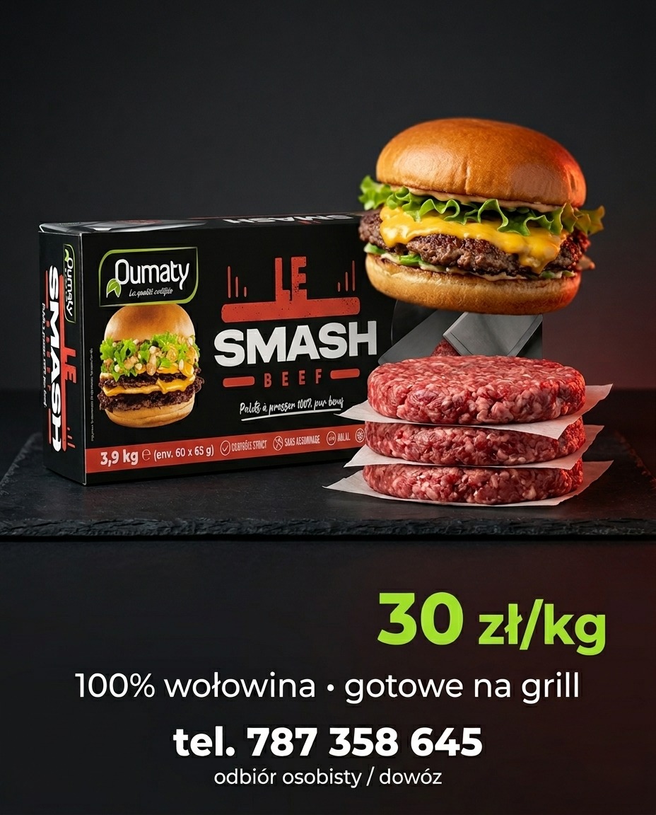 Zapach grilla, zimne piwko i…  
burger, który faktycznie smakuje 🍔🔥

Bez filozofii:  
🥩 100% wołowiny  
🍔 gotowe do wrzucenia na ruszt  
🔥 soczyste jak trzeba

Idealne na weekend, ekipę albo szybki wypad na działkę.

Cena: 30 zł / kg  
🚗 odbiór lub dowóz

📩 Dzwoń śmiało: 787 358 645

Bo grill bez dobrego mięsa to trochę jak impreza bez muzyki 😏

#grill #burger #weekend #Ełk #Mazury