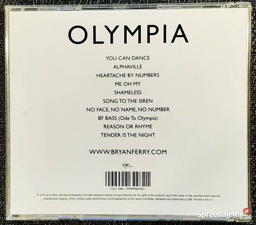 Polecam Album CD BRYAN FERRY - Album Olympia CD - Muzyka na