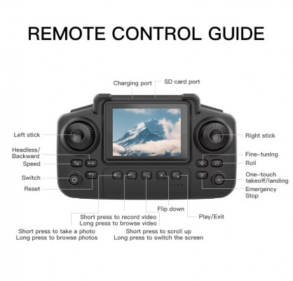 Dron KF600, WiFi FPV LCD 2,4 fotografia lotnicza, 2x aparat, aplikacja