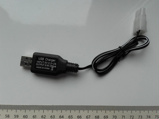 Ładowarka USB do akumulatorów 9,6V, 250mA wtyczka KET-2P NOWA Charger,