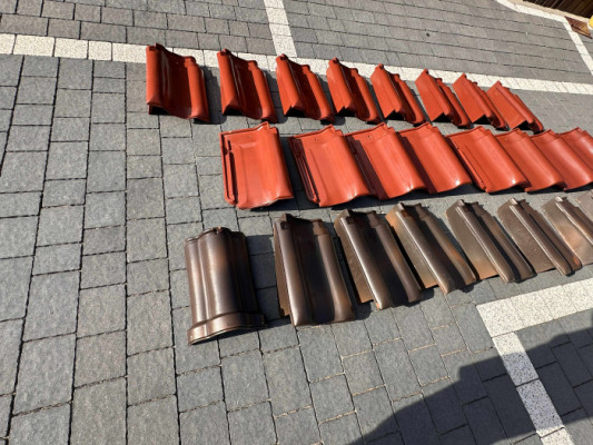 Dachówka Roben Fleming Rustykalna Miedziany Kasztan Jesienny Liść bocz