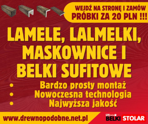 Drewnopodobne belki SUFITOWE NA WYMIAR - ZAMÓW PRÓBKI