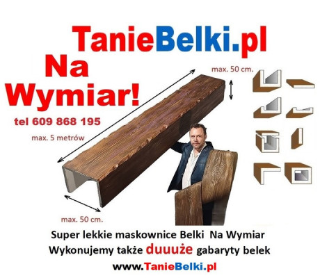 Tanie Belki rustykalne Na wymiar imitacja drewna