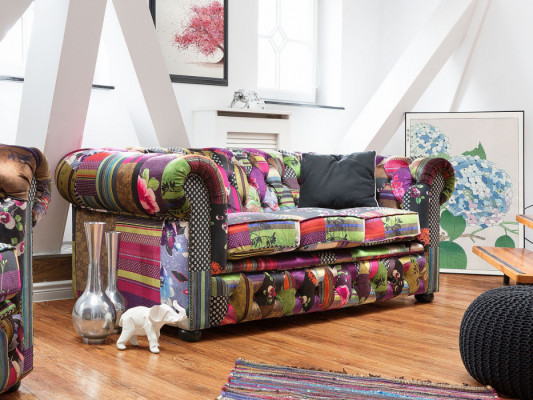 Sofa Fioletowa dla 3 osób