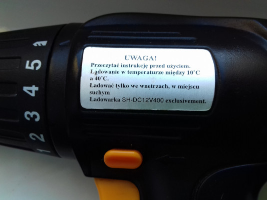Wkrętarka akumulatorowa 12V TechniPro CD16, SH-DC12V400, Auchan, CD16B