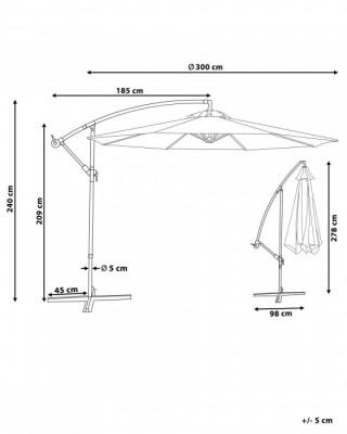 Parasol ogrodowy na wysięgniku 300 cm jasnobeżowy