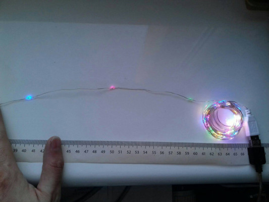 Dekoracyjne malutkie lampki USB, różne kolory, 5m na elastycznym druci