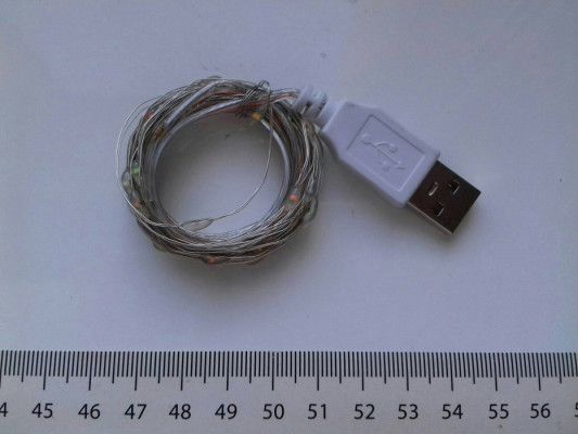 Dekoracyjne malutkie lampki USB, różne kolory, 5m na elastycznym druci