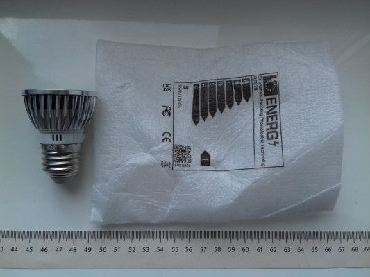 Żarówka LED COB 3,4Wat E27 230V światło skupione punktowe, bez ściemni