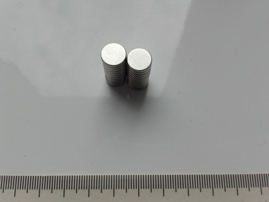 Magnes neodymowy okrągły, 10mm x 2mm mocny NOWY N45 V2