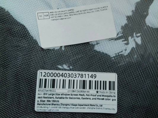Siatka okienna przeciw komarom, przeciwkurzowa, 1mmx1mm, szara, 150cmx