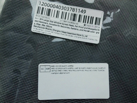 Siatka okienna przeciw komarom, przeciwkurzowa, 1mmx1mm, szara, 150cmx