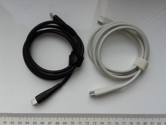 Toocki kabel USB-C - USB-C, PD do 60W transmisja danych, 1m+1m, biały+