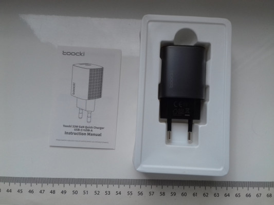Ładowarka GaN 33W PD+QC3 5V, 3A, 9V, 10V, 12V, NOWA, USB-C + USB-A, TC