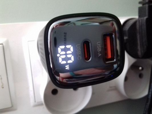 Ładowarka GaN 33W PD+QC3 5V, 3A, 9V, 10V, 12V, NOWA, USB-C + USB-A, TC