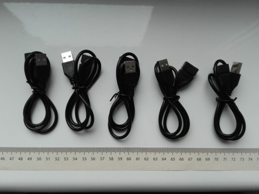 Przedłużacz USB 2.0, kabel długości 59cm NOWY czarny