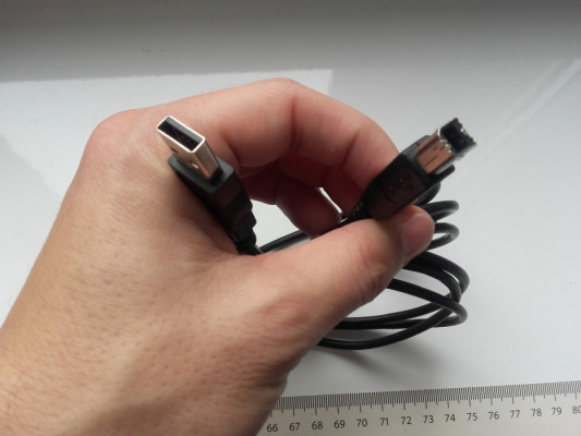 Kabel USB2.0 AB, 195cm, kolor czarny, NOWY, USB 2.0 Drukarka, Scaner,